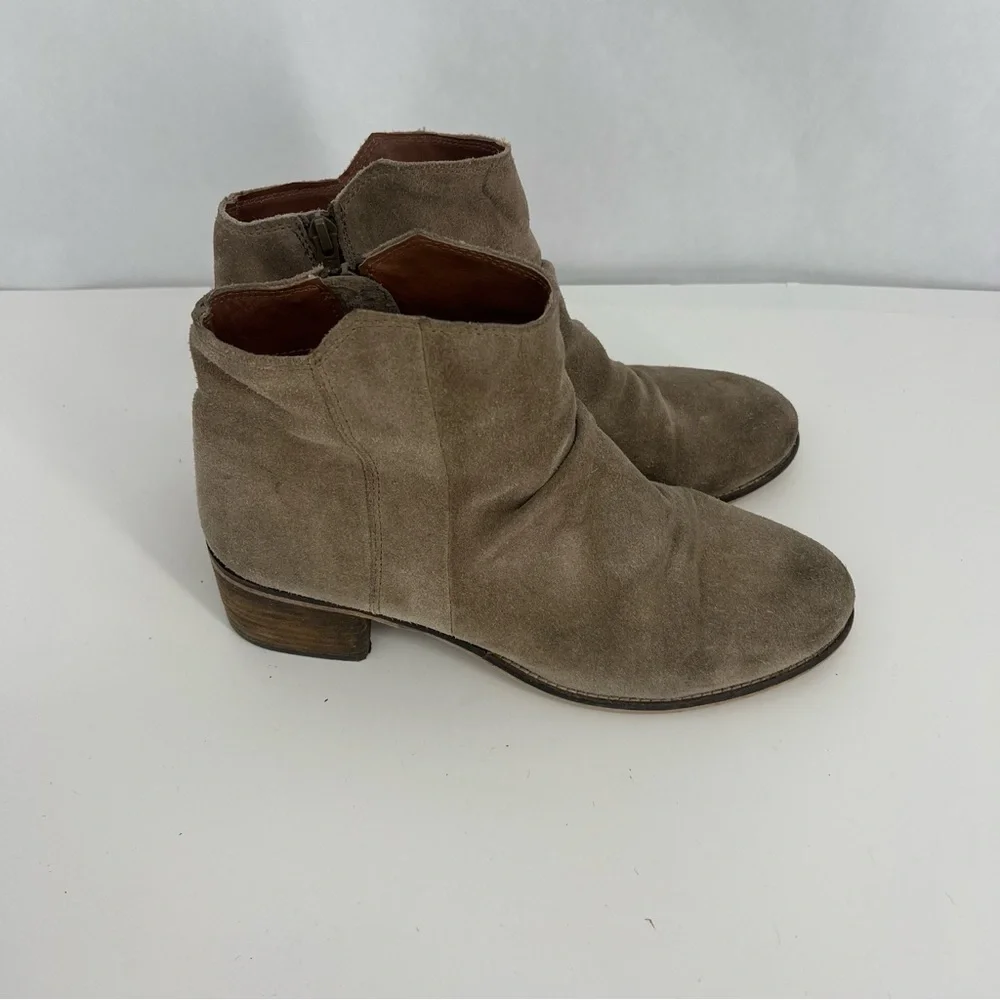 Seychelles Tan Ankle Booties with Block Heel